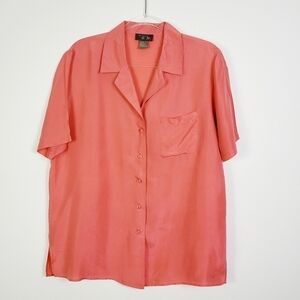 NEW YORK STYLE SILK BUTTON FRONT NIGHT SHIRT